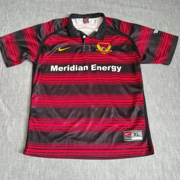 VINTAGE Canterbury Rugby Union Nike TEAM Jersey XL New Zealand Striped Polo